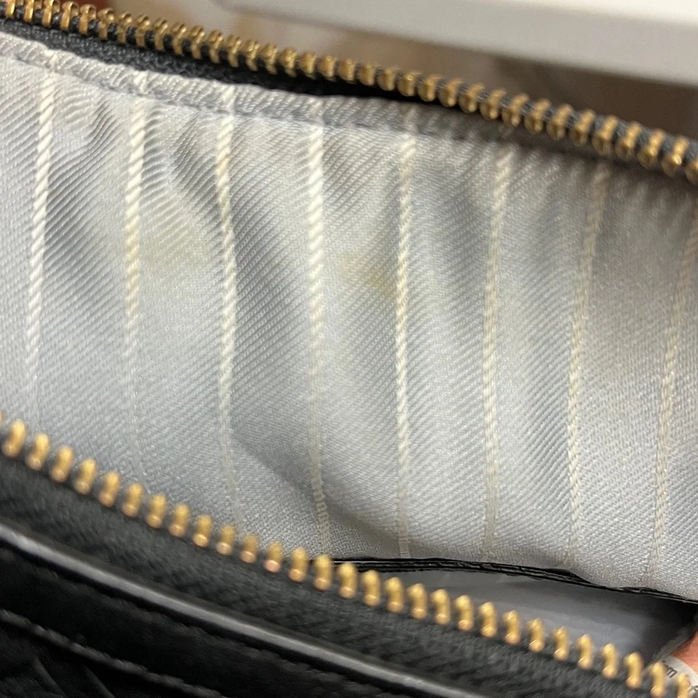 Cole Haan Avery Heritage Weave Black Leather Large Hobo with Hoof Pick Detail