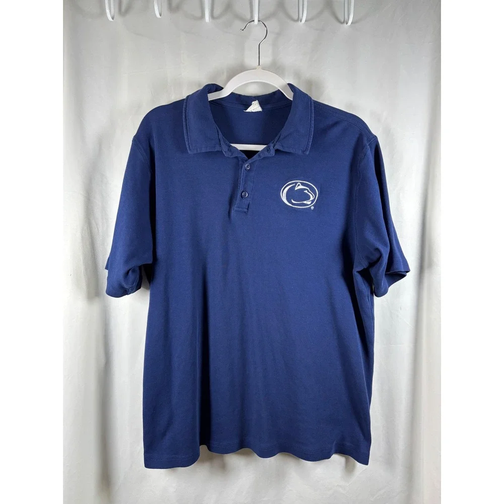 Mens Navy Blue Penn State Nittany Lions Polo Shirt Size XL‎ Embroidered Logo