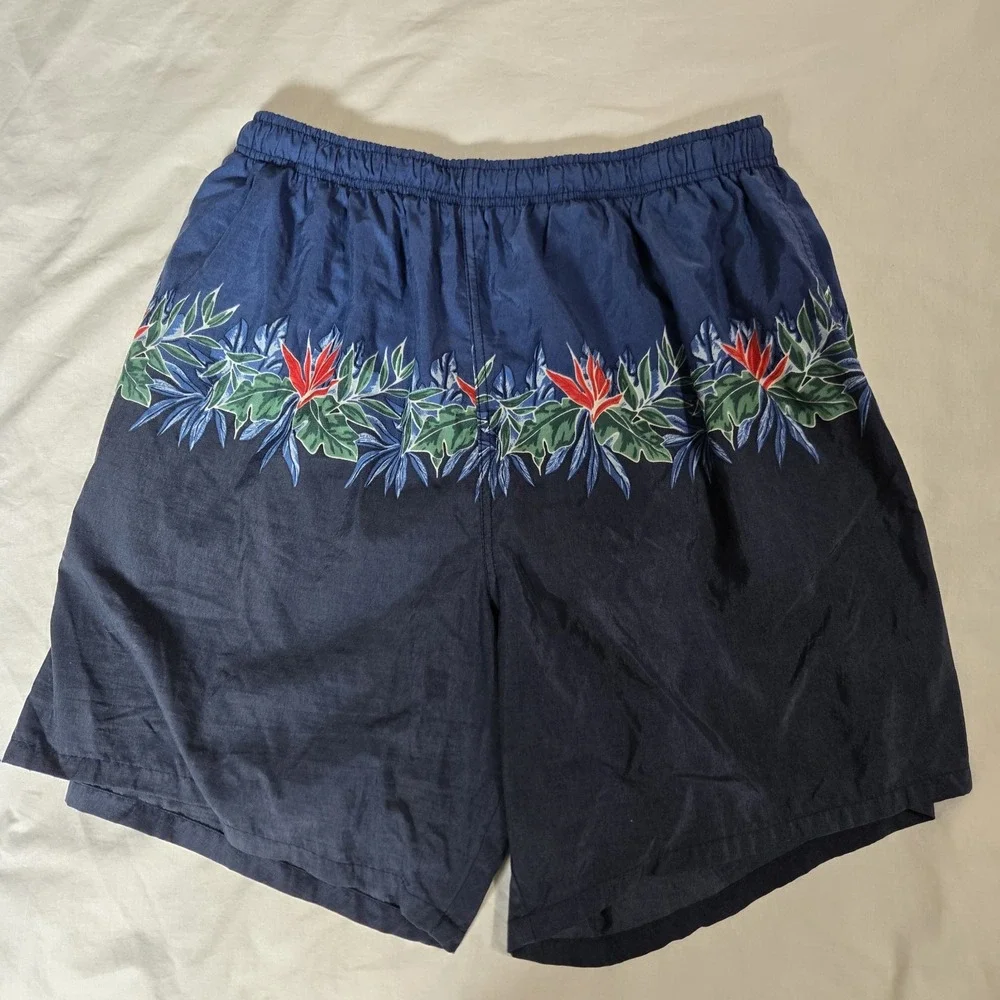 Catalina Island Wear Swim‎ Shorts Trunks Mens Large Blue Tropical  Pocket Nylon