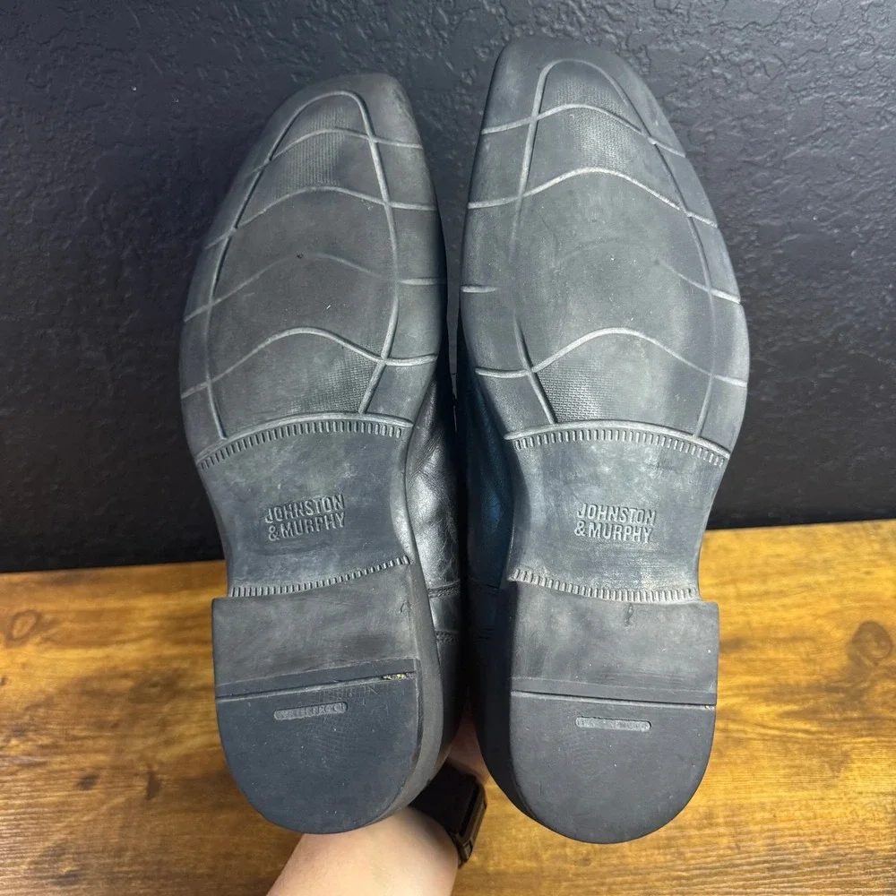 Johnston & Murphy 59-2255 Black Leather Cap Toe Oxford Mens Size 12M