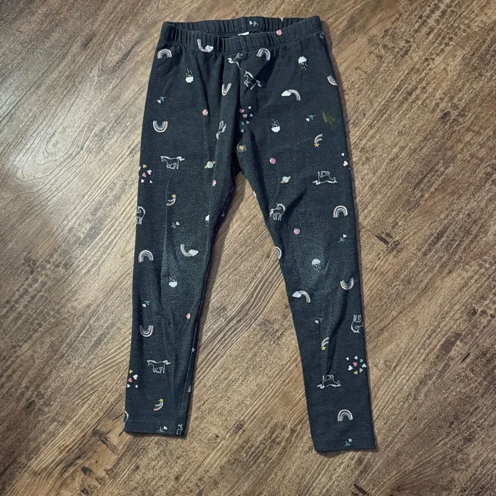 Kids Black Patterned Leggings