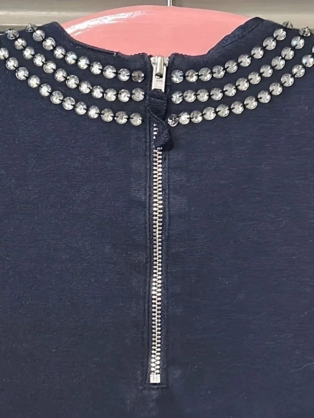 J. Crew Crewcuts Navy Ponte Knit Dress Rhinestone Jeweled Girls' Size 5