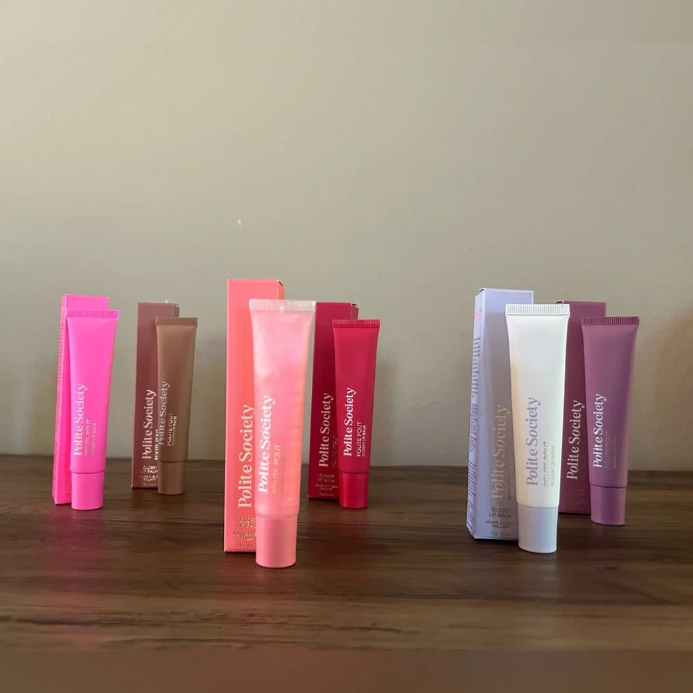 Polite Society-Polite Pout Glossy Lip Balm 6PC Set NIB🫦💋