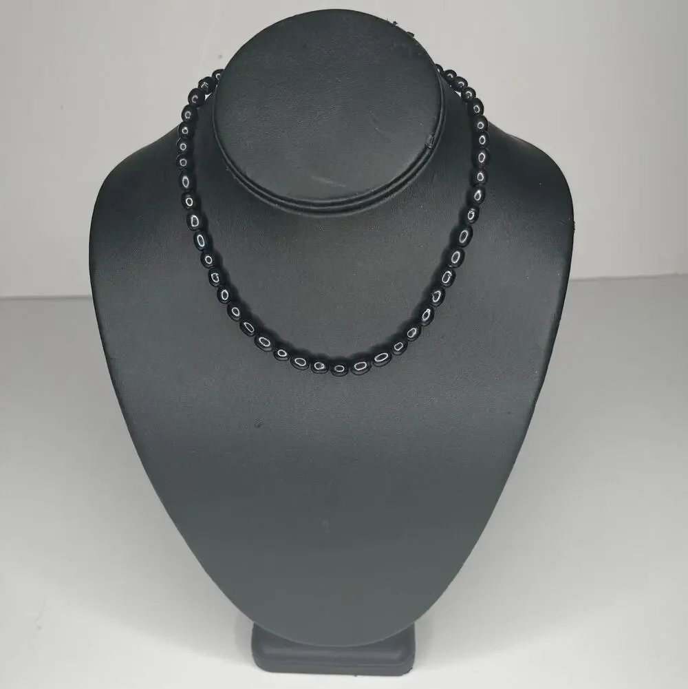 Black Beaded Choker Necklace