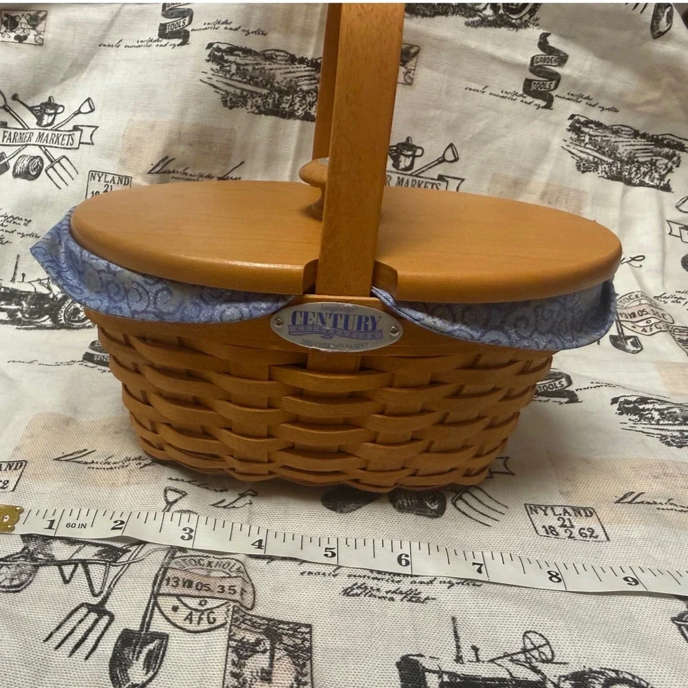 Longaberger 2000 Century Celebration Cheers Basket Lid Liner Protector Blue Star