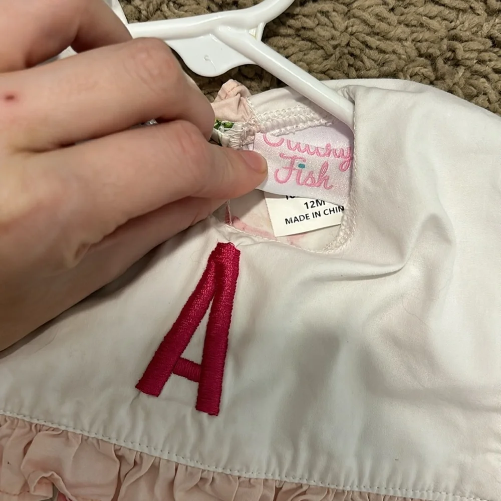 Stitchy Fish 12M Set - “A” monogram
