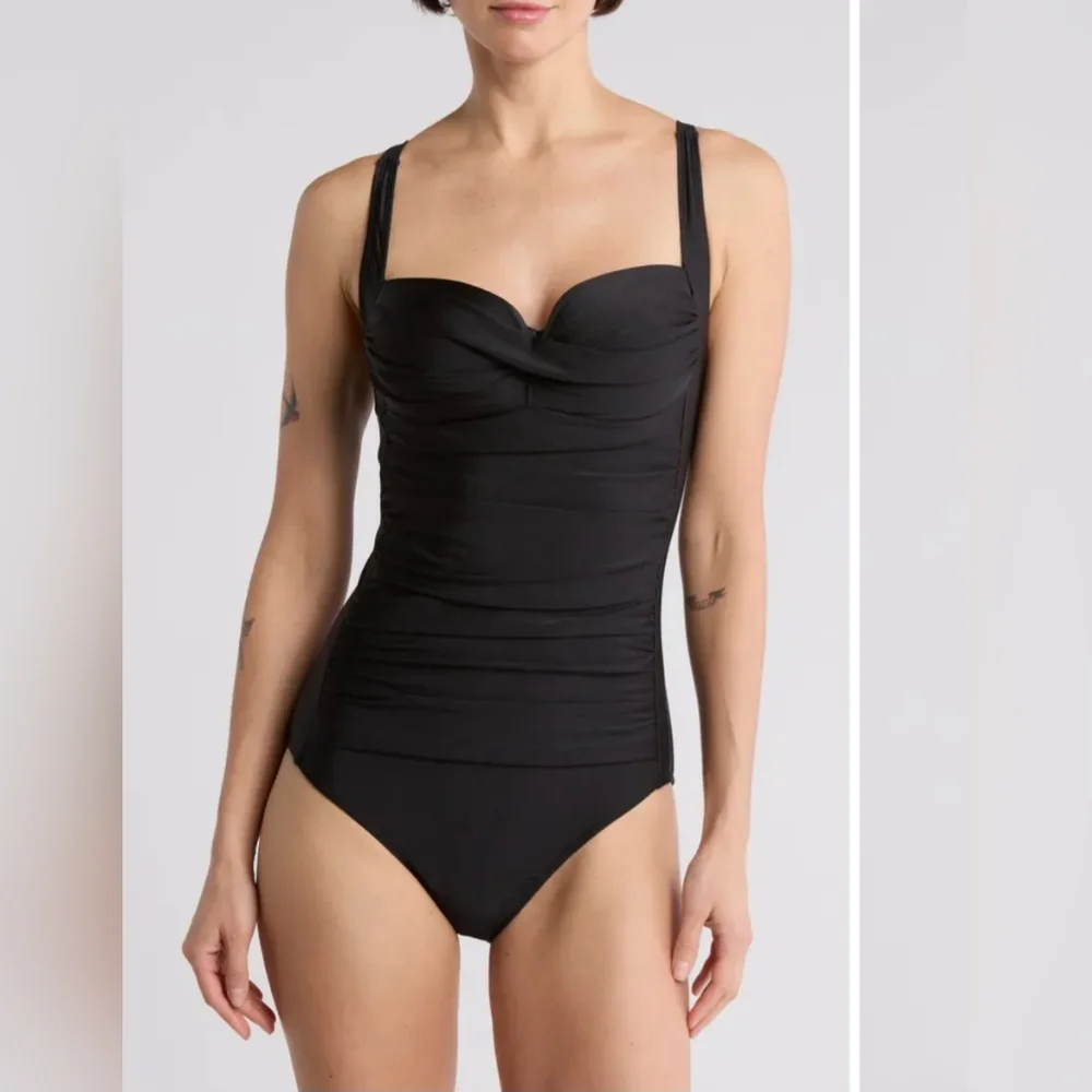 Betsey Johnson Ruched One-Piece Swimsuit