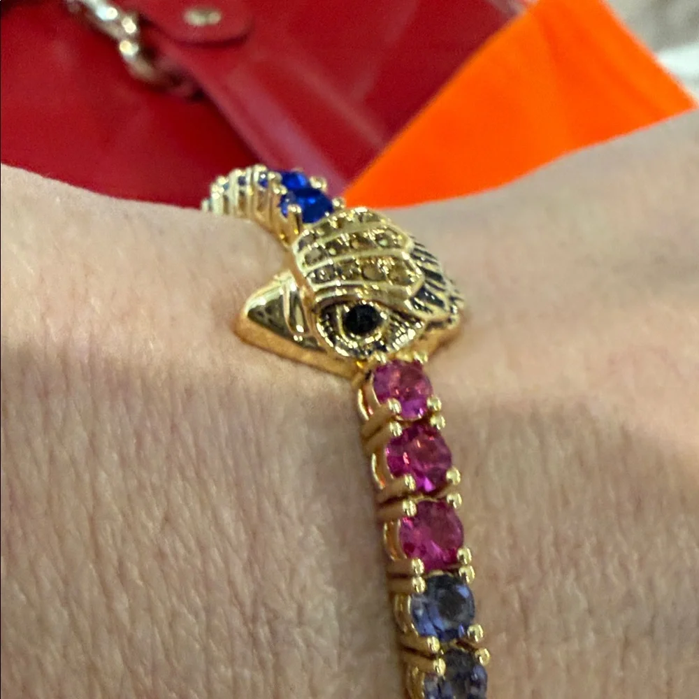 Kurt Geiger Gold Bracelet Crystal Signature Eagle