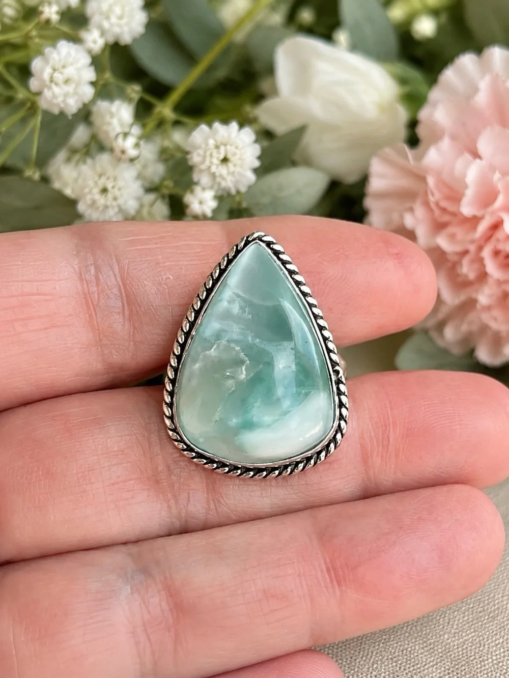 Artisan silver overlay ring