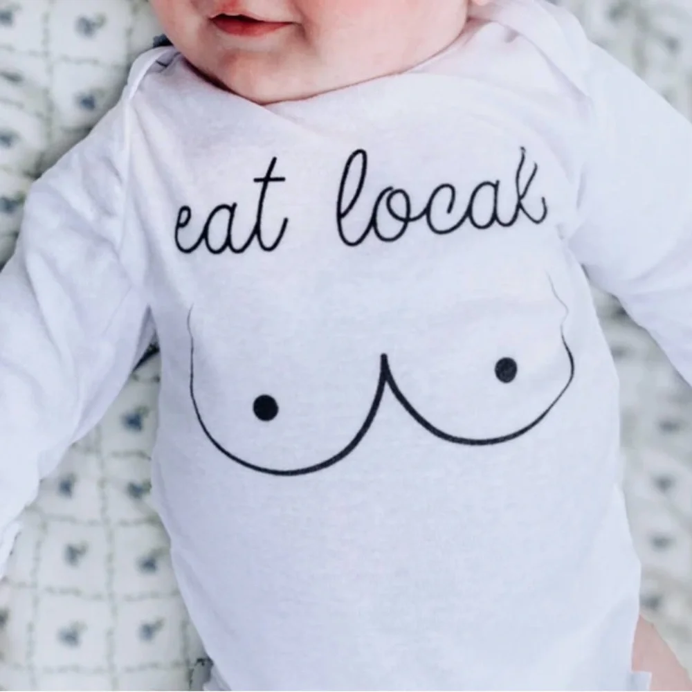 Gerber Funny Baby Onesie “Eat Local” Graphic Bodysuit 12-18M