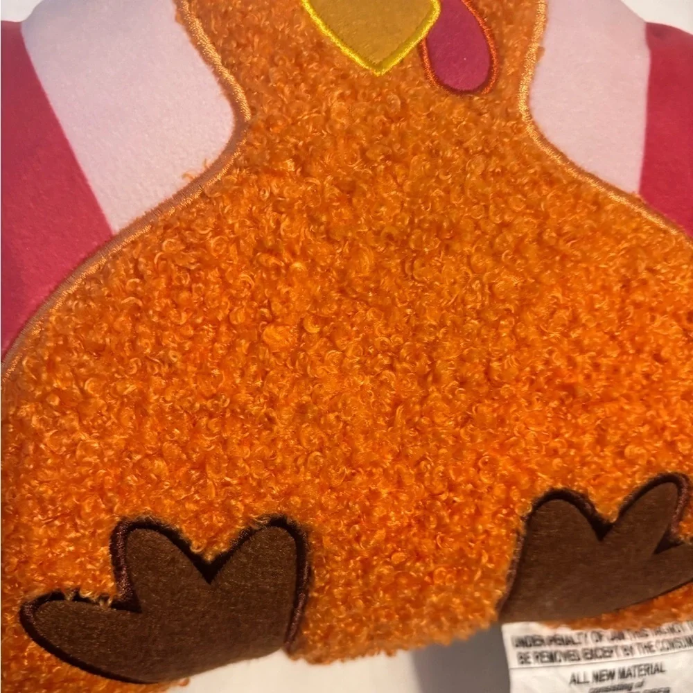 Two Turkey Pillows - Red, Orange, Green
