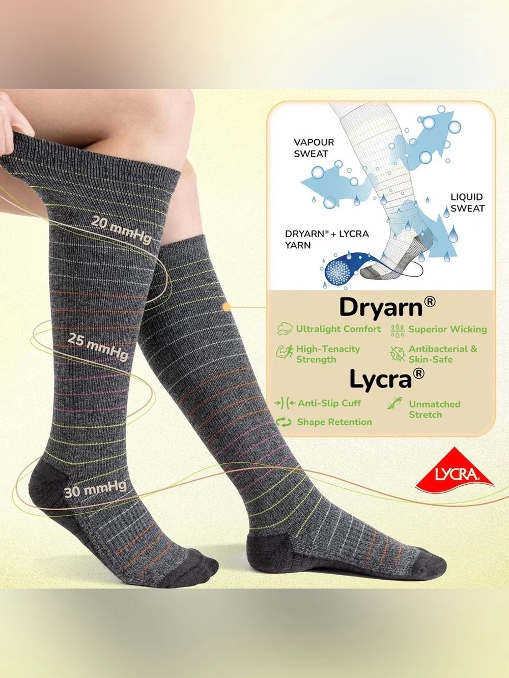 Merino Wool Compression Socks for Women & Men (L/XL)