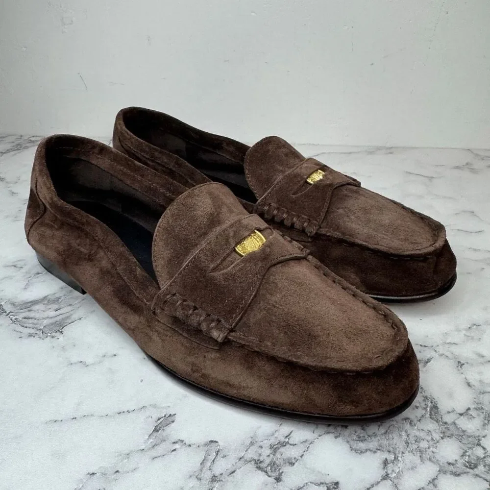 Veronica Beard Espresso Suede Penny Loafer 7.5