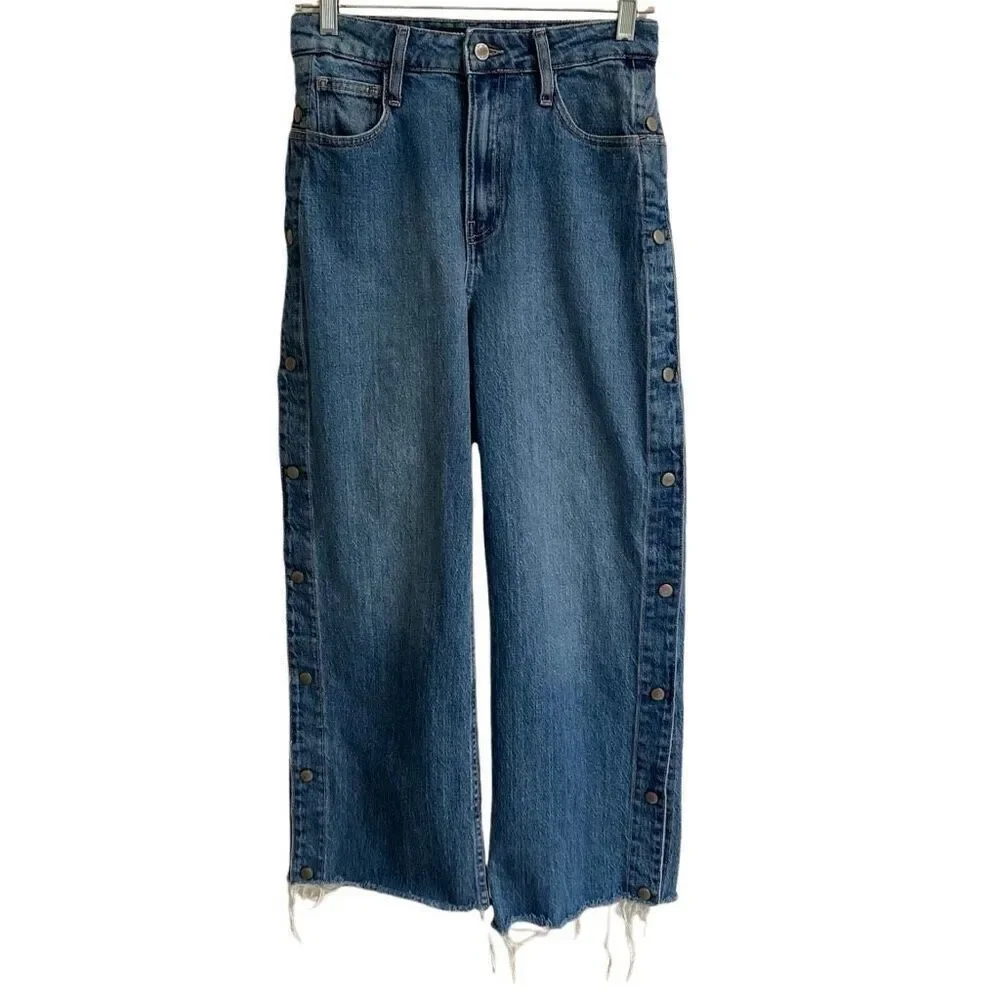 Hollister Social Tourist Ultra High-rise‎ Baggy Jeans Women’s 27 Wide Snap Leg ￼