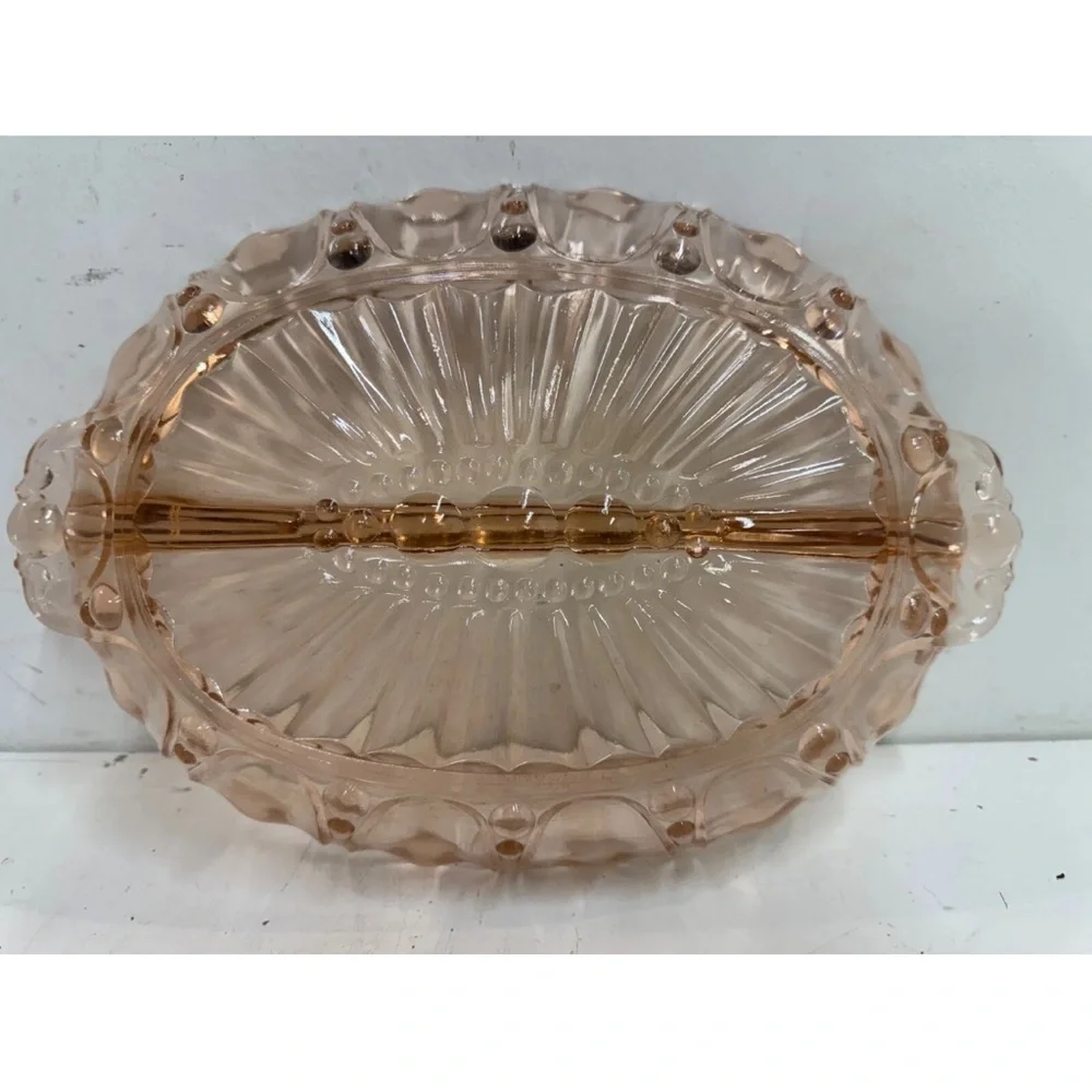 Anchor Hocking Pink Glass Oval Platter