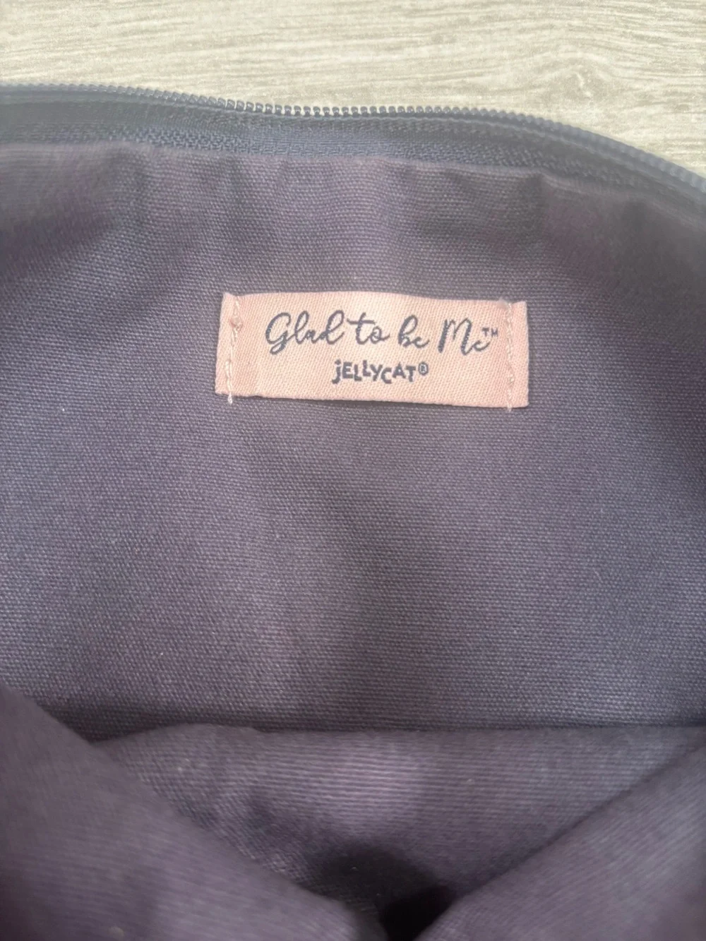 Rare Jellycat Glad To Be Me Pink Ostrich Cosmetic Makeup Bag Pouch Navy