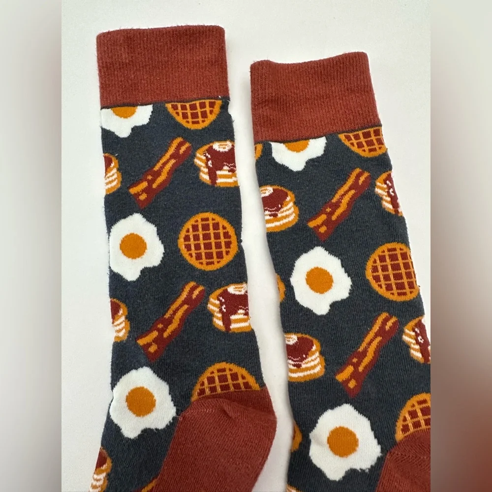 NWOT Crazy Dog T-Shirts Co. Funny Bacon & Eggs Breakfast Food Socks Men’s