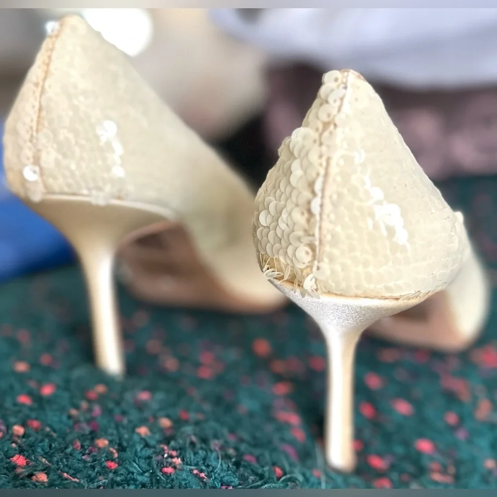 Jeffrey Campbell Risk Sequin Heels — NWT, Rare Neutral Colorway, Size 8
