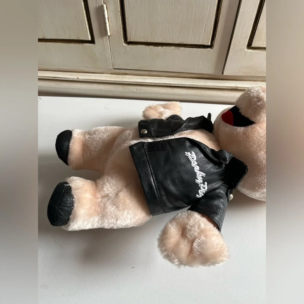 Vintage Warner Bros. Porky Pig Faux Leather Jacket 1994 Plush stuffed animal