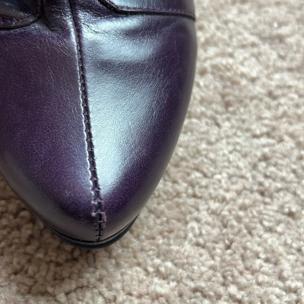 Lola Torres Leather Ankle Boots (eggplant)