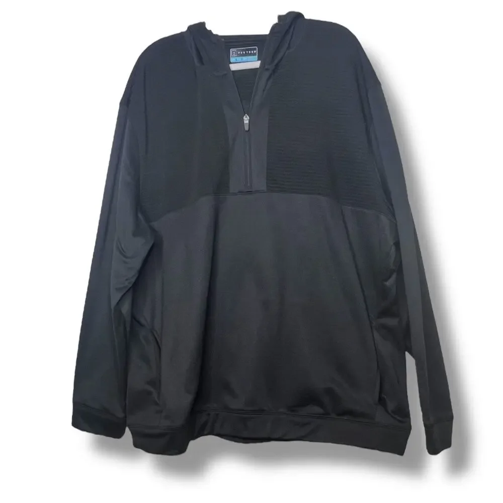 Men's PGA Tour Black Pullover Hoodie Sweater Jacket XXL
