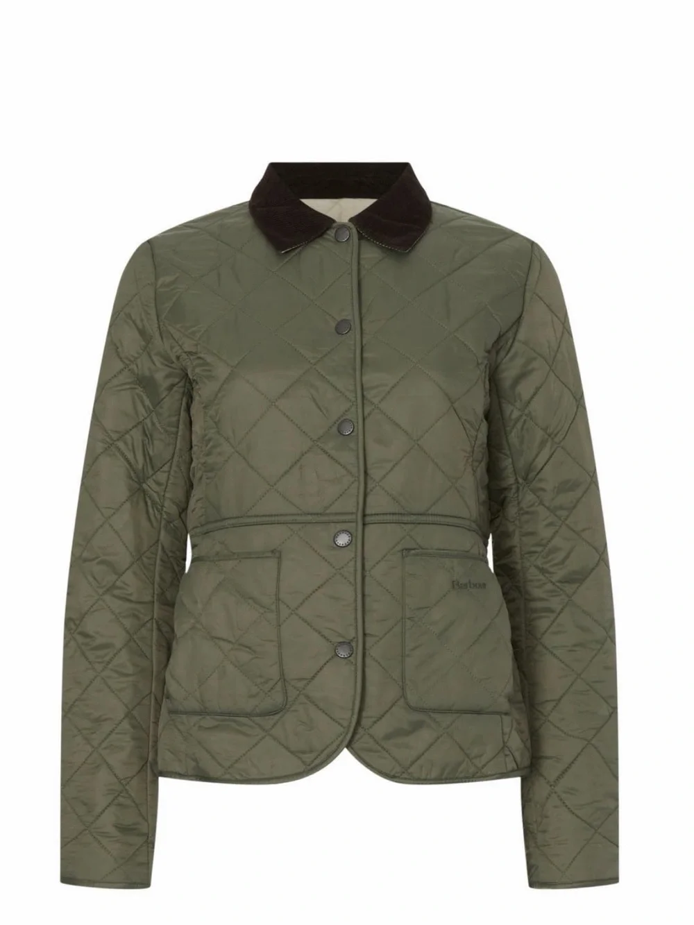 Barbour Deveron Polarquilt Jacket Olive / Pearl 14 US 18 UK barn field coat