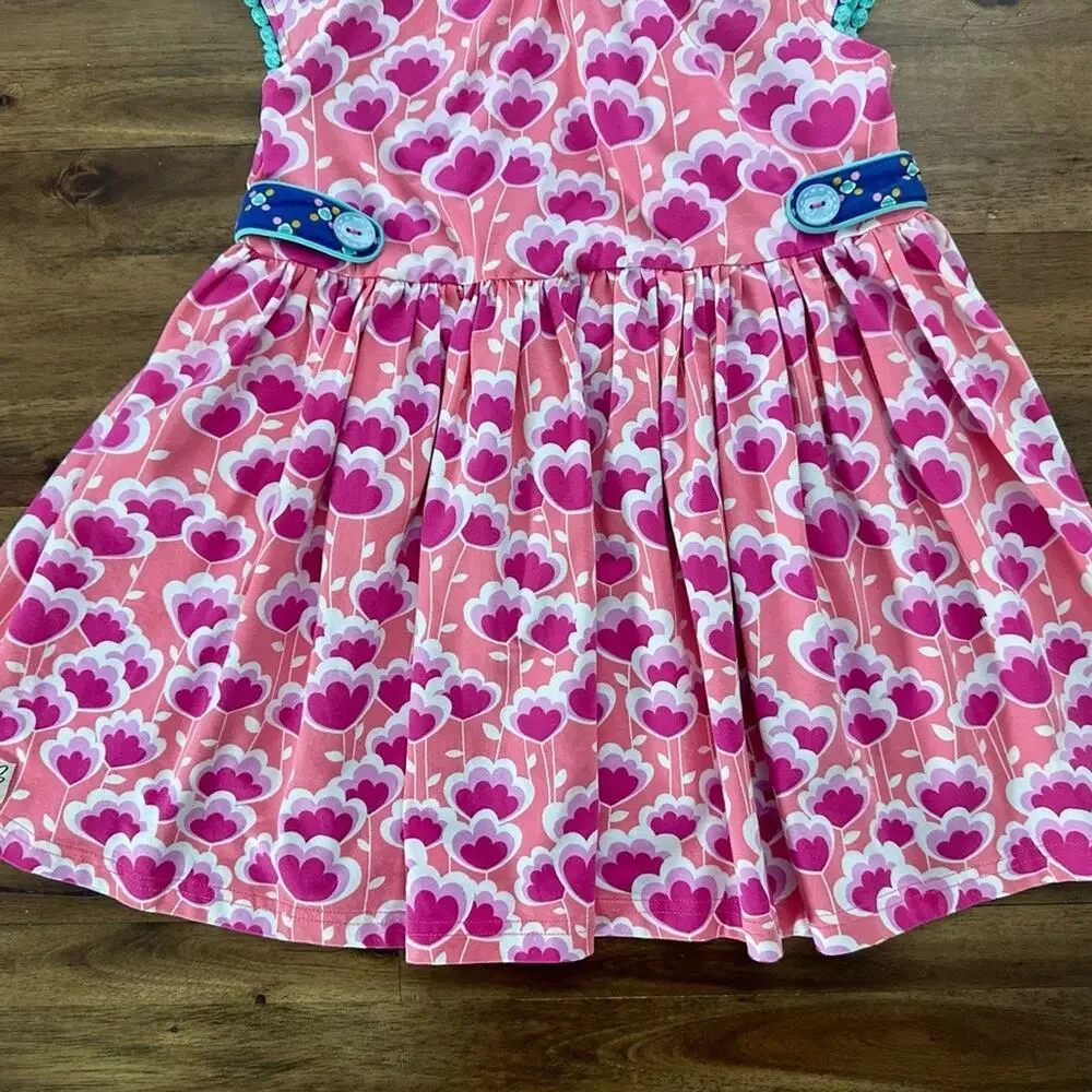 Wildflowers Best Day Ever Poppy Flutter Peasant Top 10 Pink Knit Floral Tunic