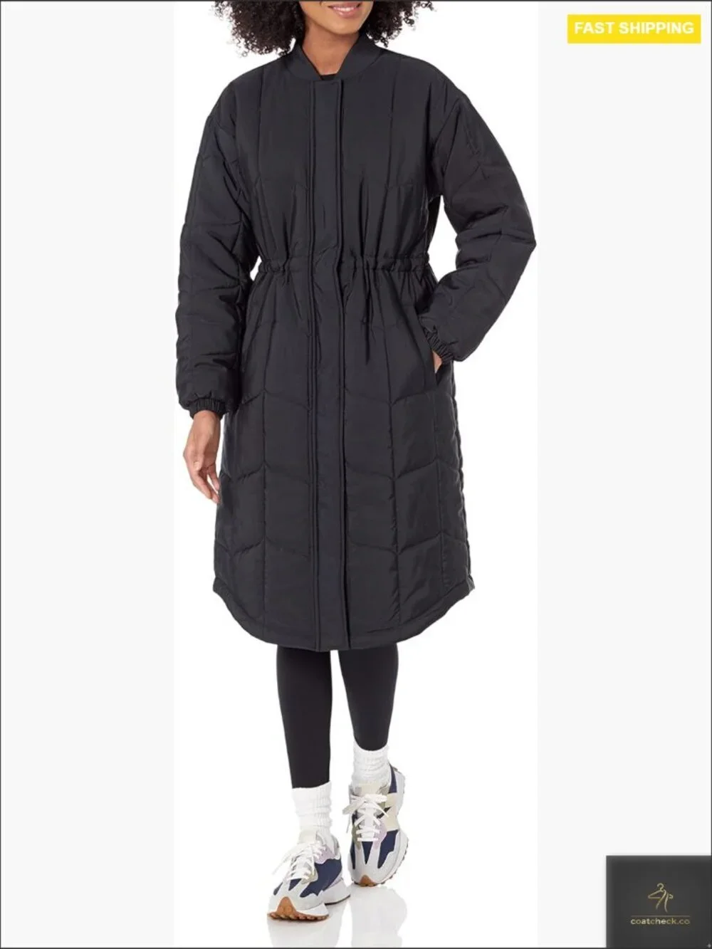 Oversized Quilted Coat Waterproof Insulated Winter Jacket Chevron 2-Way Zipper