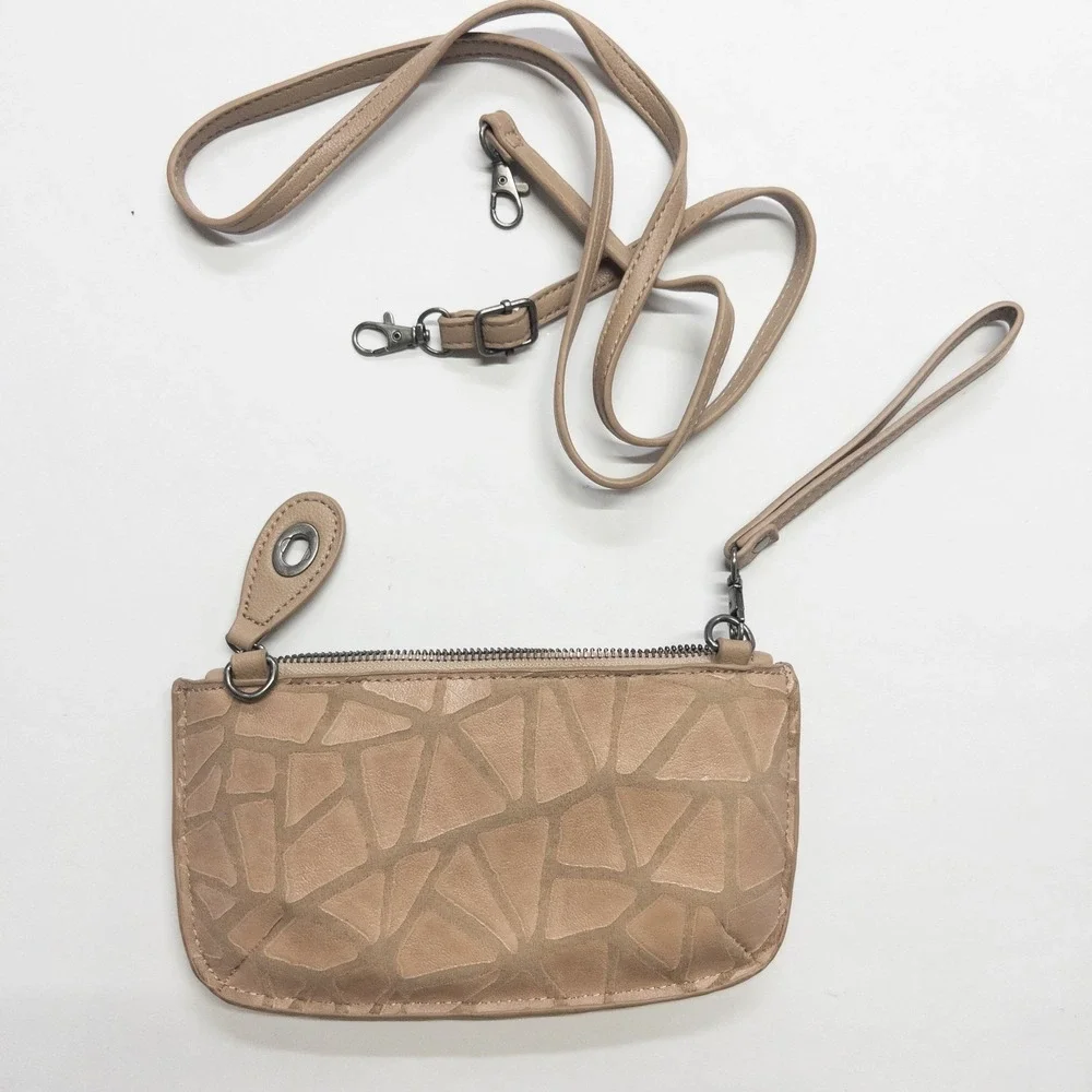 Crossbody Wallet Purse Beige Small‎ Convertible Zip Wristlet Travel Everyday