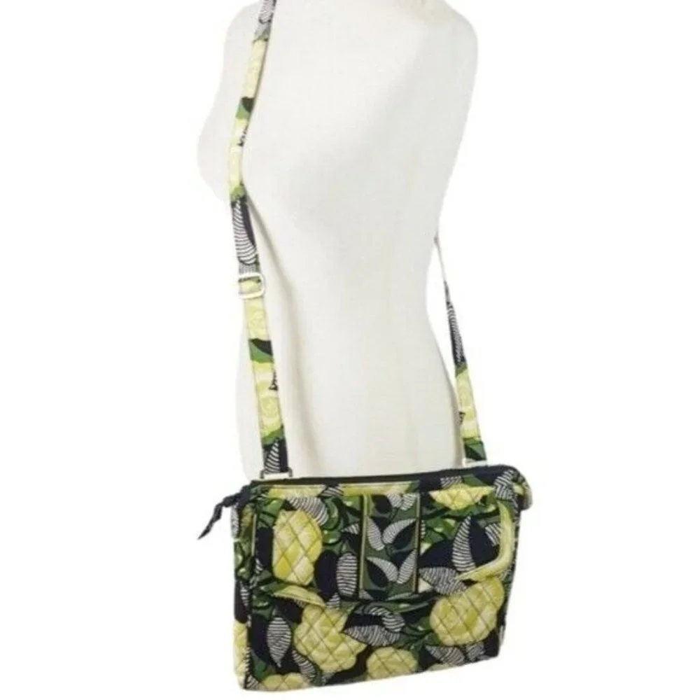 Vera Bradley LA Neon Yellow‎ and Black Crossbody