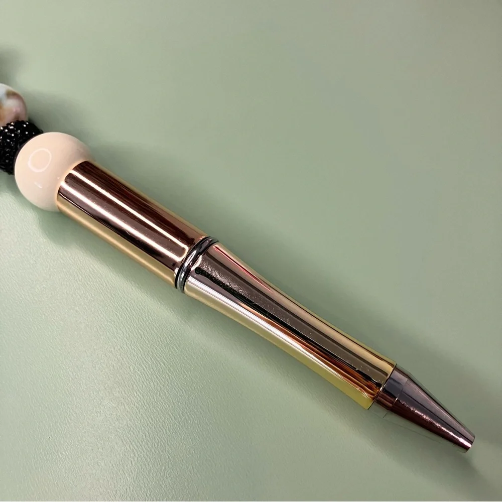 Cute Cow Handmade Beaded Pen with Heart Design