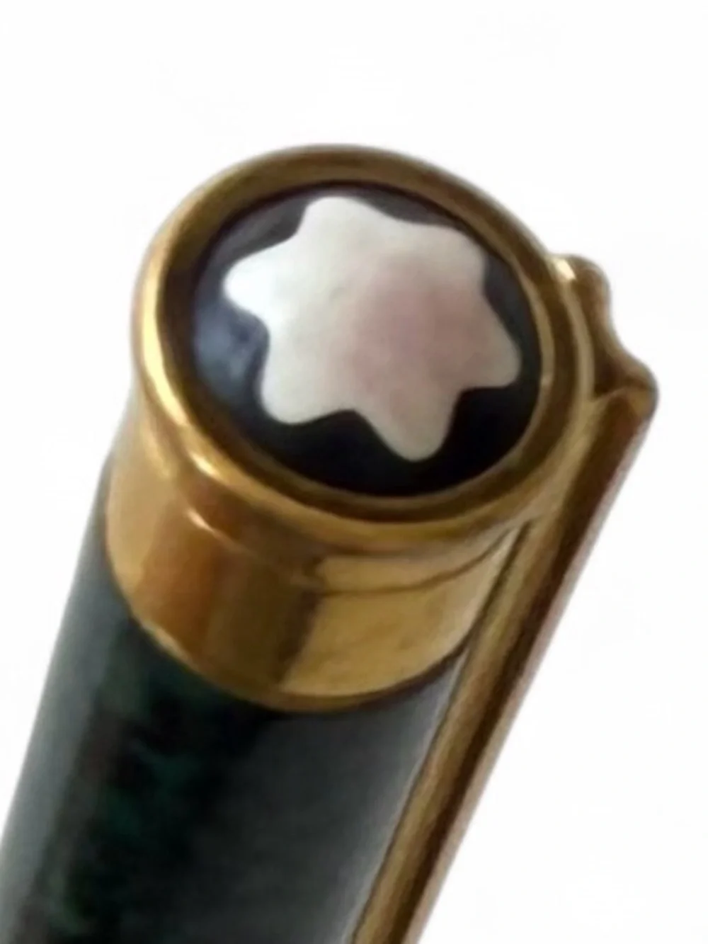 Montblanc Green Marble and Gold Ballpoint Pen