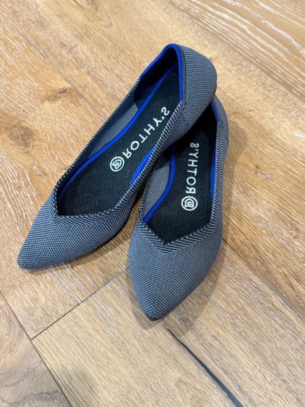 Rothy's Point II Lollipop Grey Flats