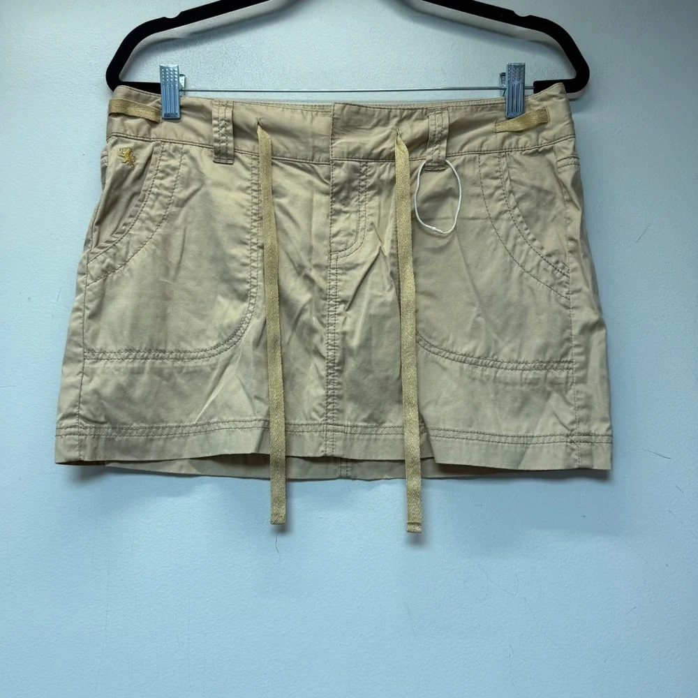 Express Mini Skirt‎ Womens 8 Khaki Excellent Cargo Utility Cotton Twill Tan