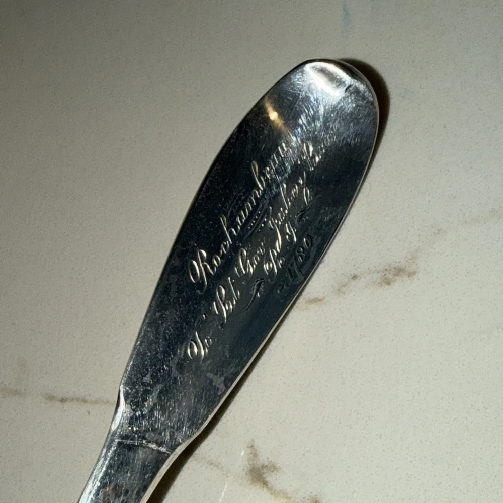 Gorham Extra-Large Plate Spoon Signed : 1780: Rochambeau, To Lt. Gov.Jabez Lowe