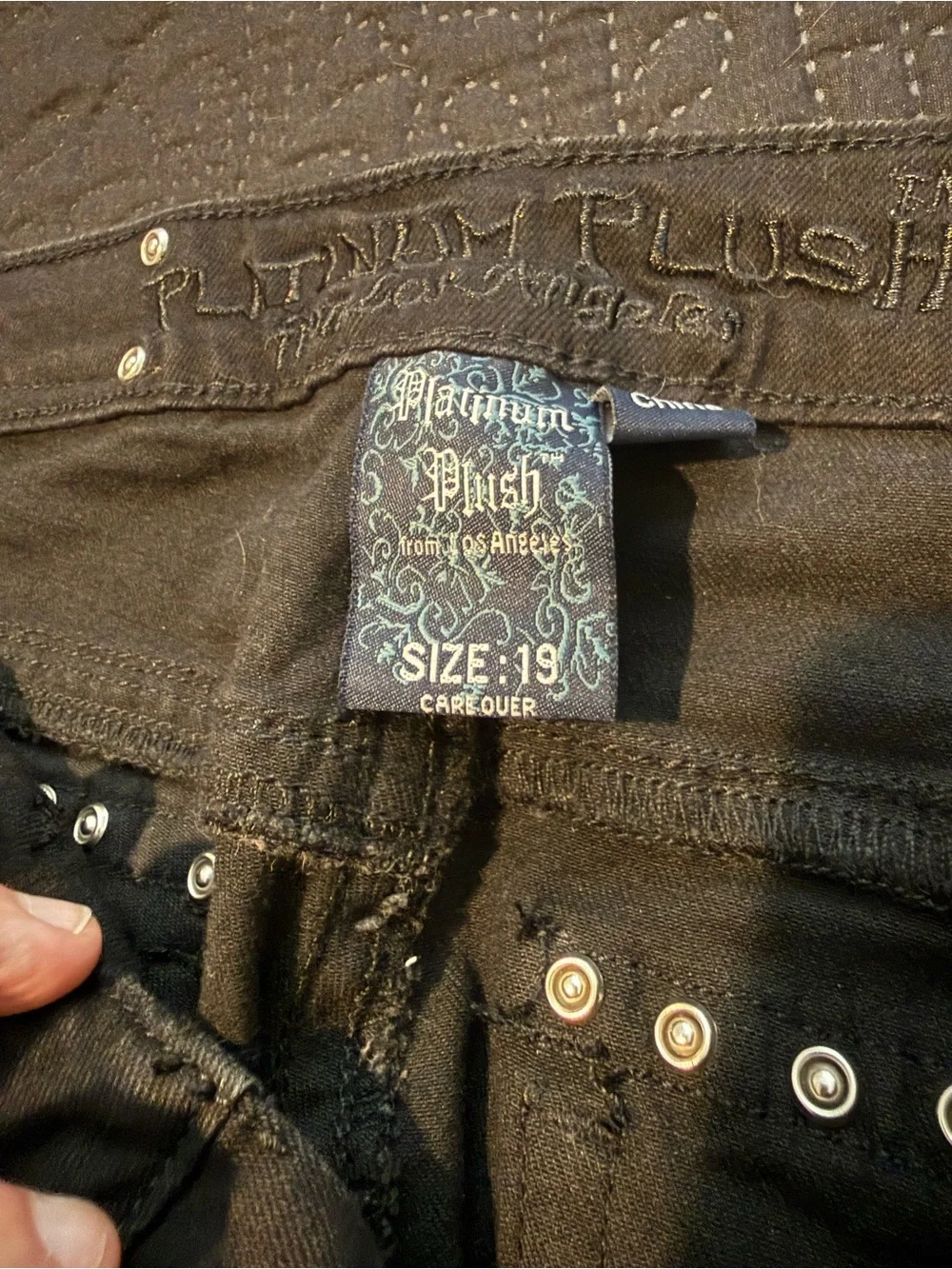 Platinum Plush black skinny