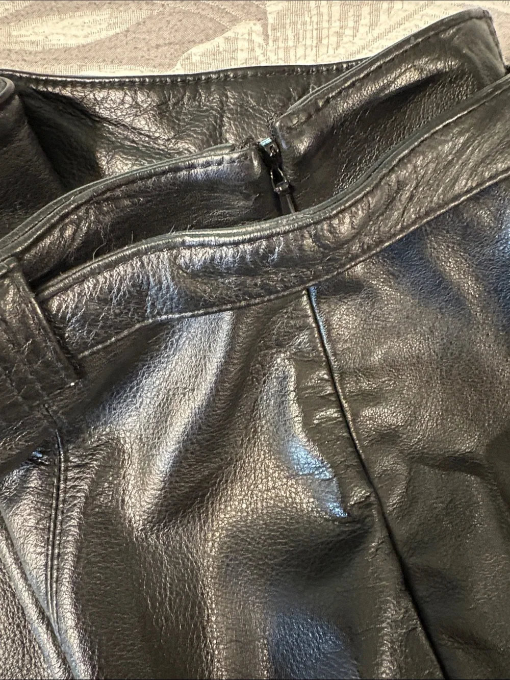 Wilson Black Leather Mini Skirt with Buckle Belt