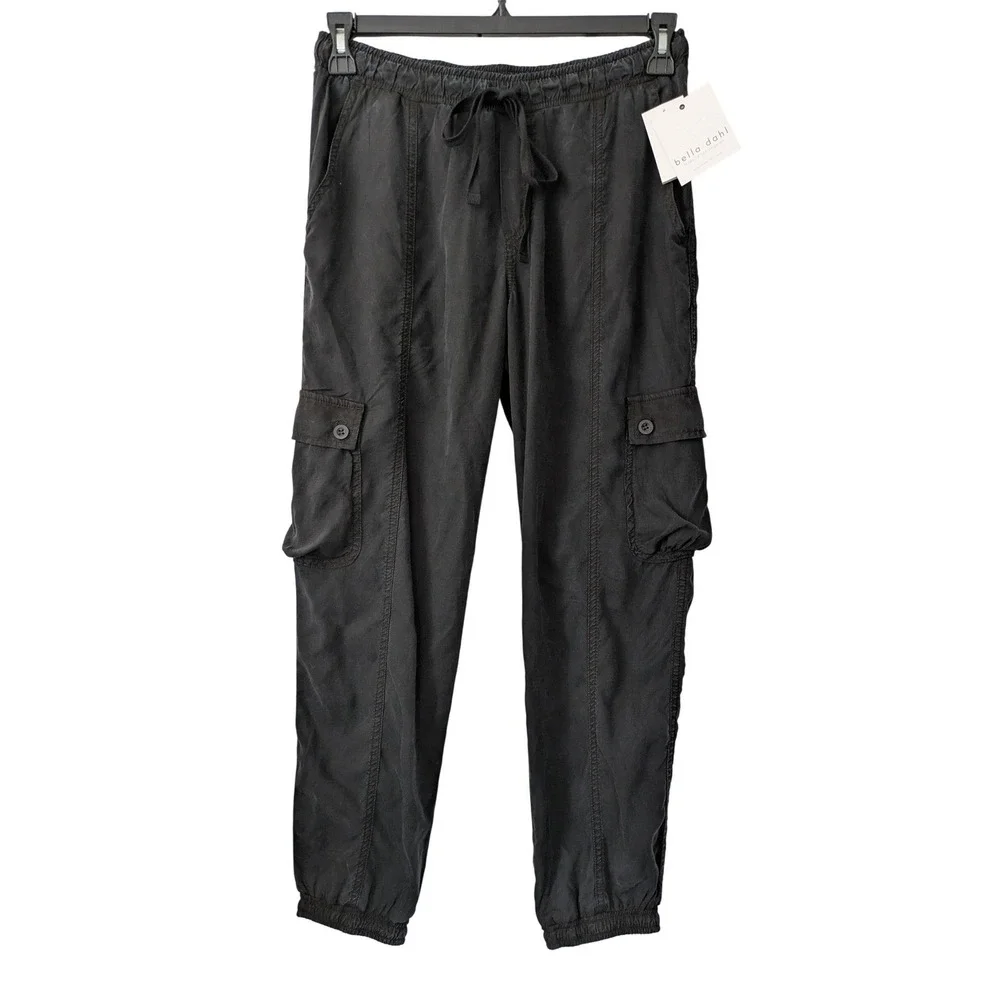 Bella Dahl Cargo‎ Jogger Track Pants Tencel Womens Size X-Small Black NWT $150
