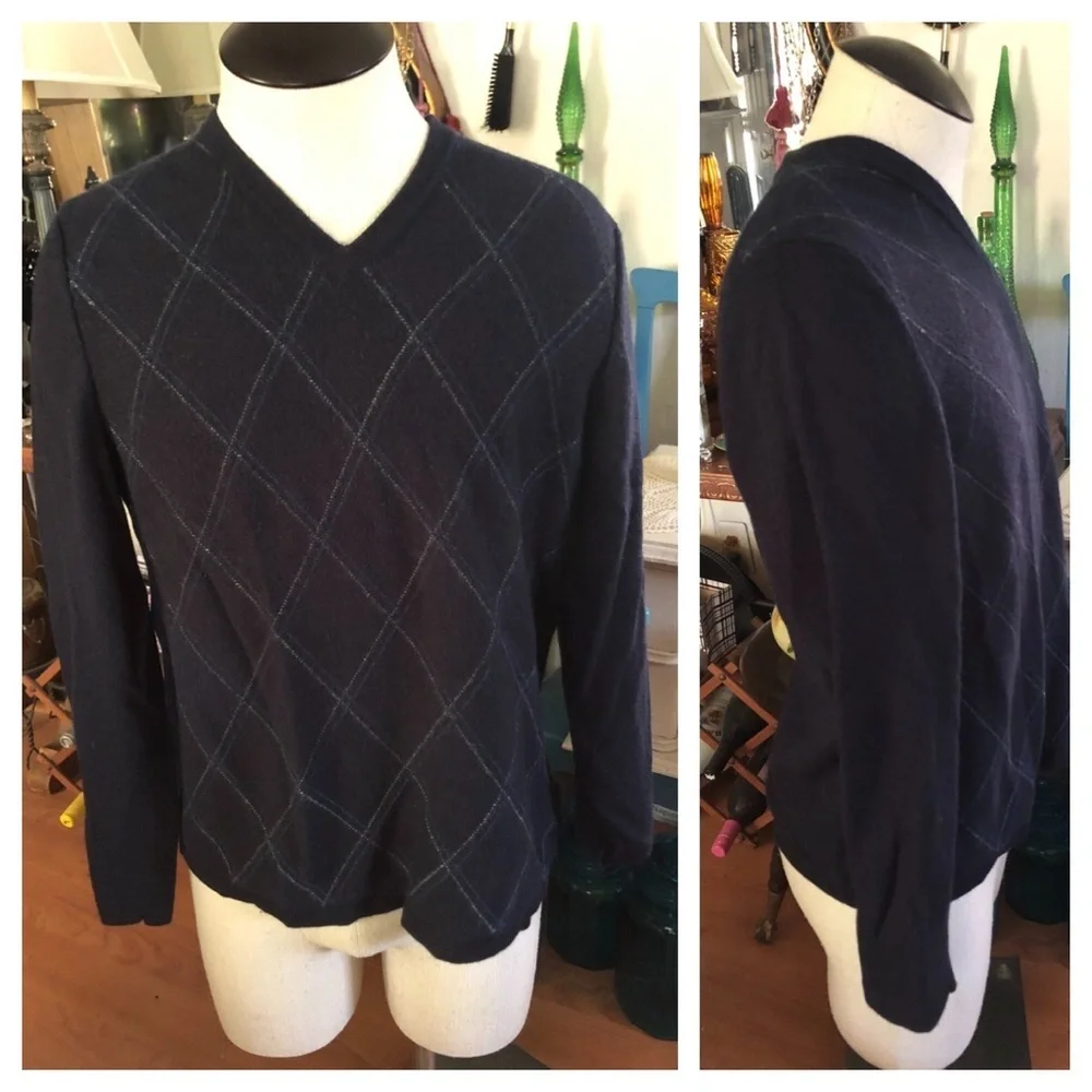 Banana Republic blue argyle