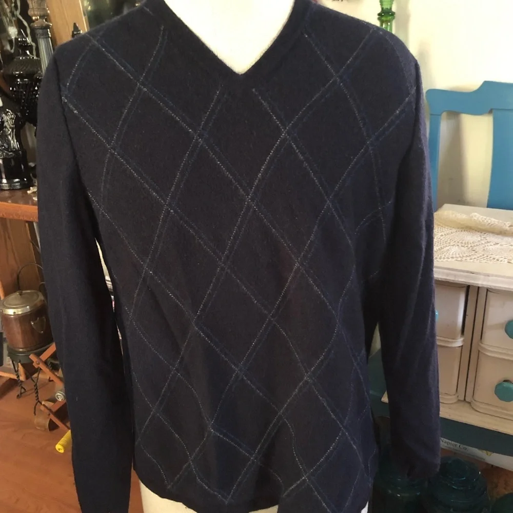 Banana Republic blue argyle