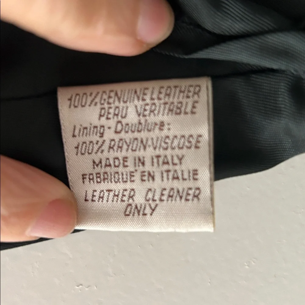 Saks Fifth Avenue Dark Leather Skirt, made in Italy, excellent condition