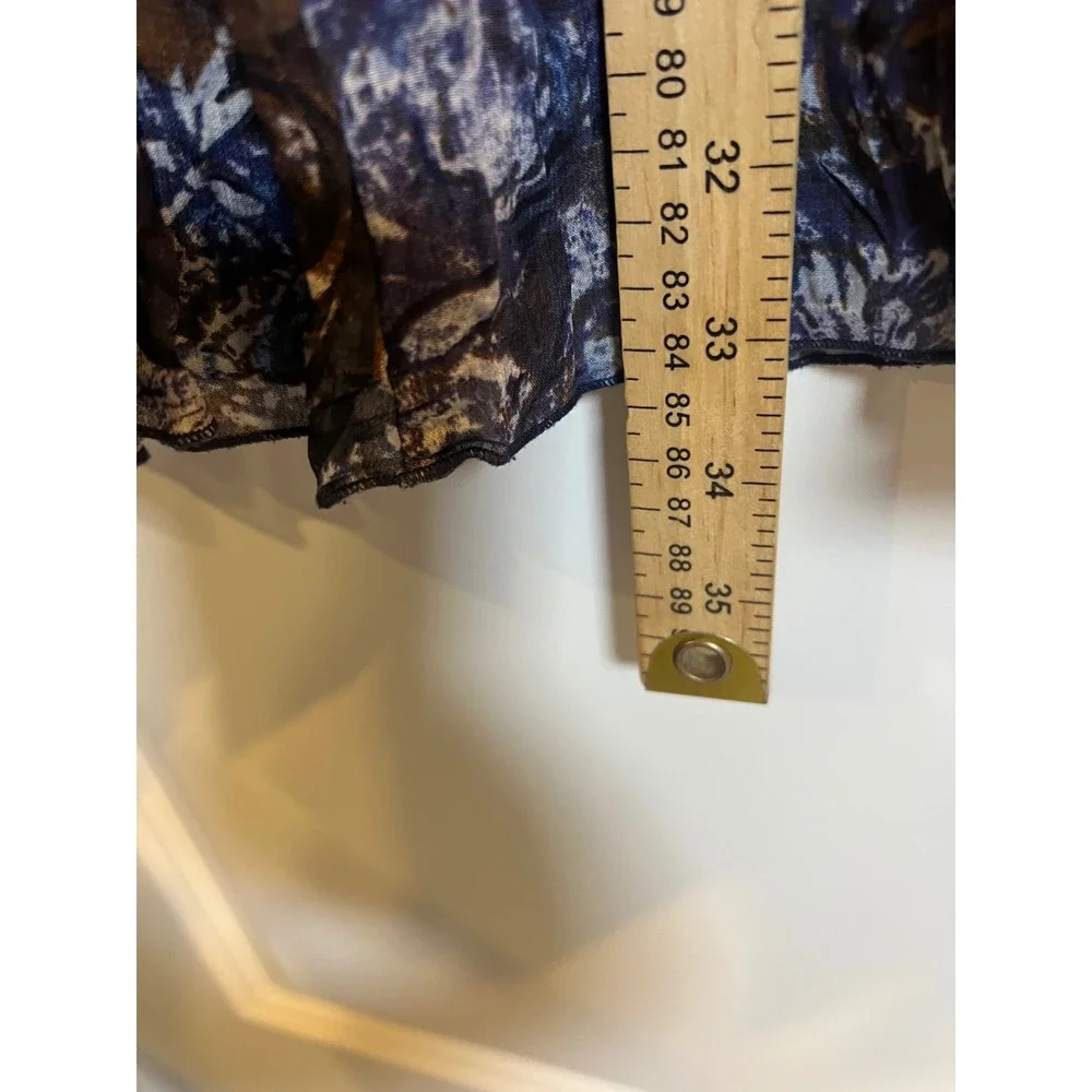 Chico's‎ Women Skirt Paisley Pleated Chiffon Blue Size 3