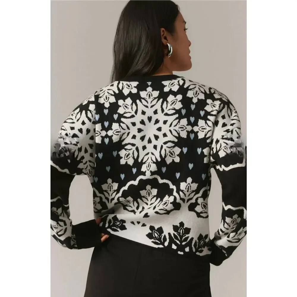 Maeve by Anthropologie Floral and Hearts Crewneck Sweater. Ret. $98