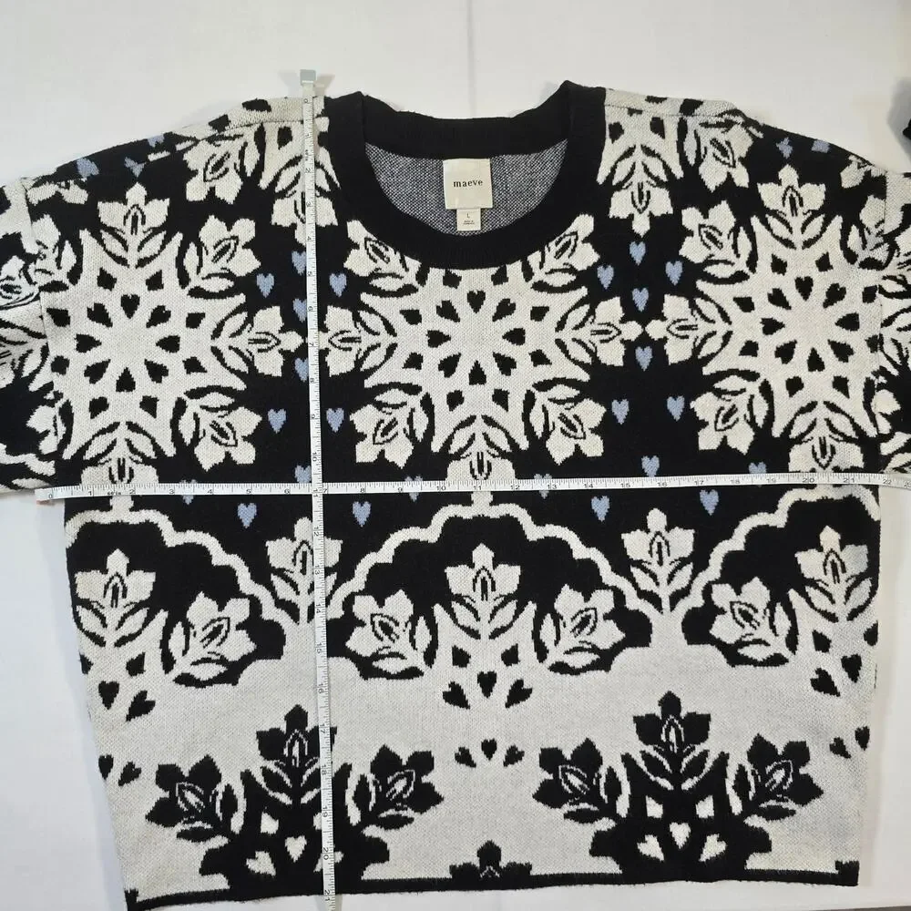 Maeve by Anthropologie Floral and Hearts Crewneck Sweater. Ret. $98