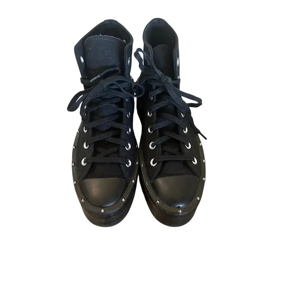 Converse Black Chuck Taylor All Star Stud Modern Lift Platform Women Sz 8.5