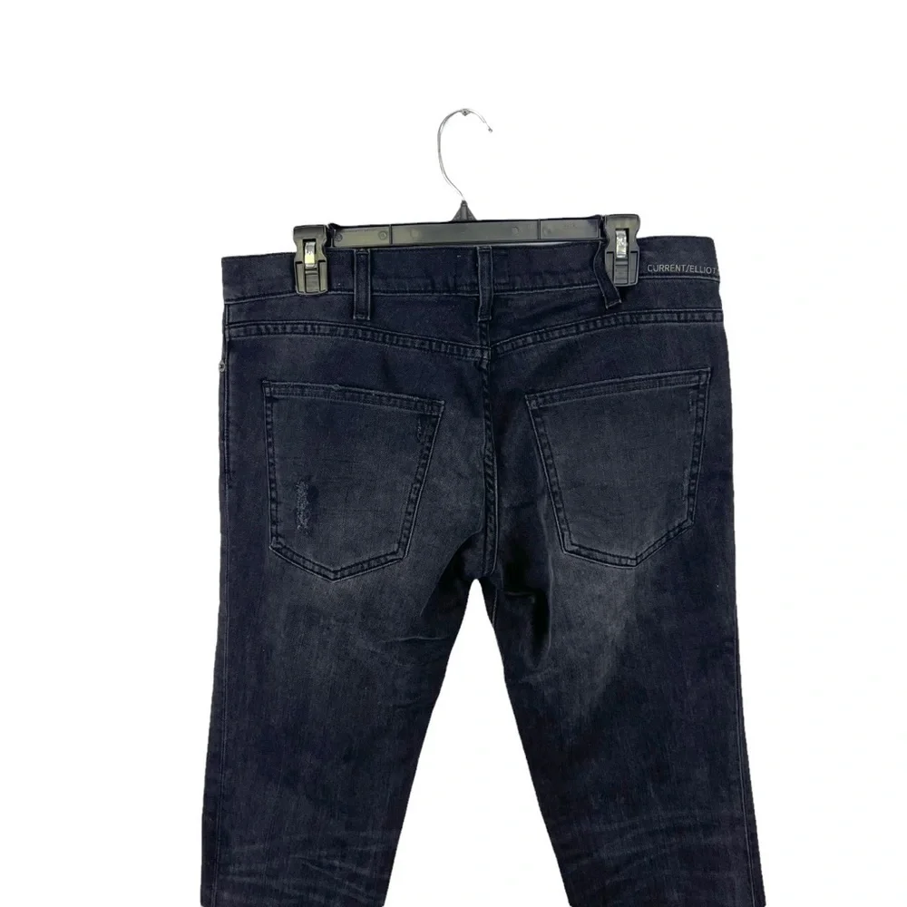 Current Elliott‎ The Skinny Distressed Black Jeans