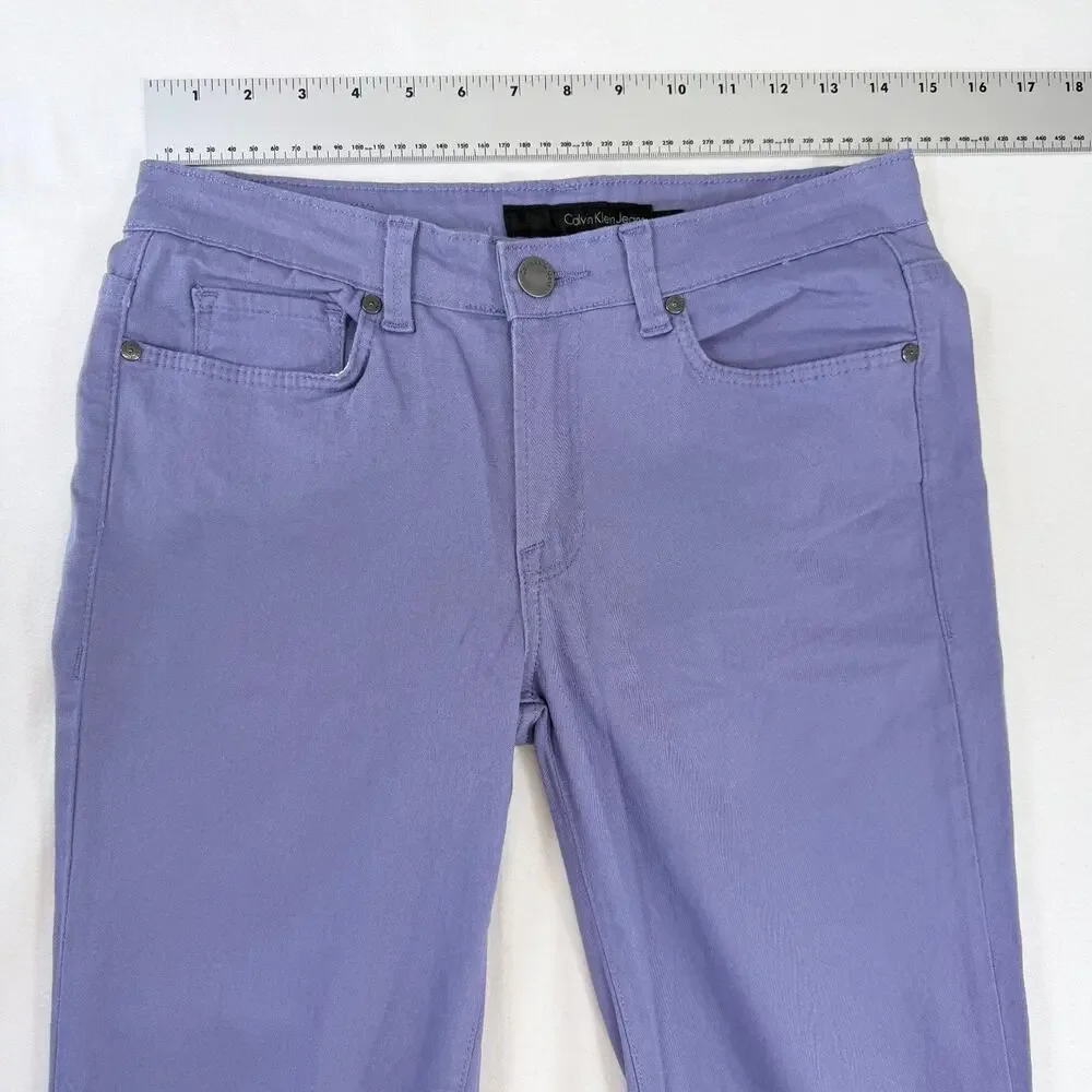 Calvin Klein Jeans Women 29/8 Ultimate Skinny Lavender Purple Colored Denim Pant