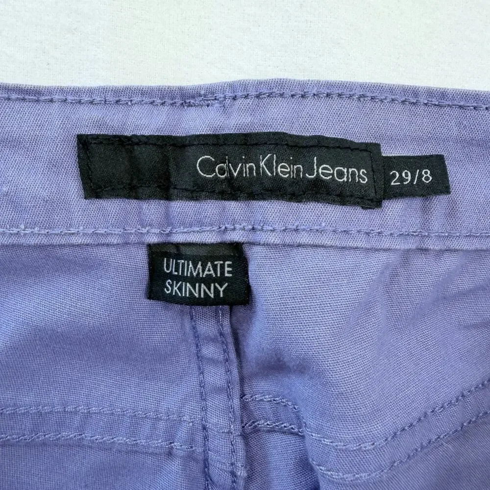 Calvin Klein Jeans Women 29/8 Ultimate Skinny Lavender Purple Colored Denim Pant