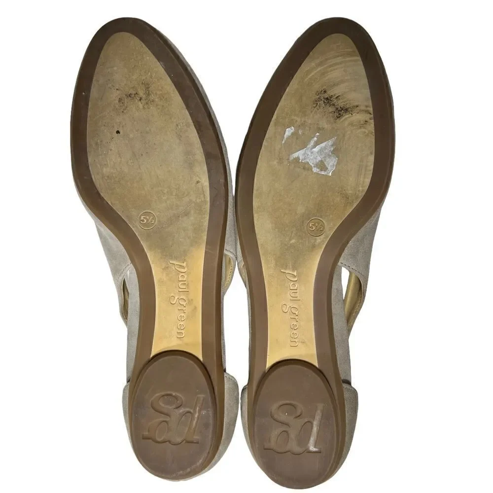Paul Green Maureen Rosewood Suede Cutout Flats W/Back Bow Sz 3/5.5,  Gorgeous!