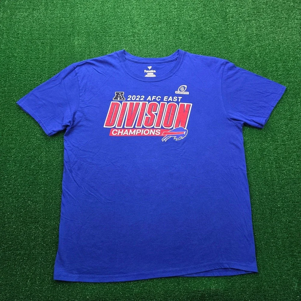 Buffalo Bills 2022 AFC‎ East Division Champions Tshirt Mens XL Blue NFL Football
